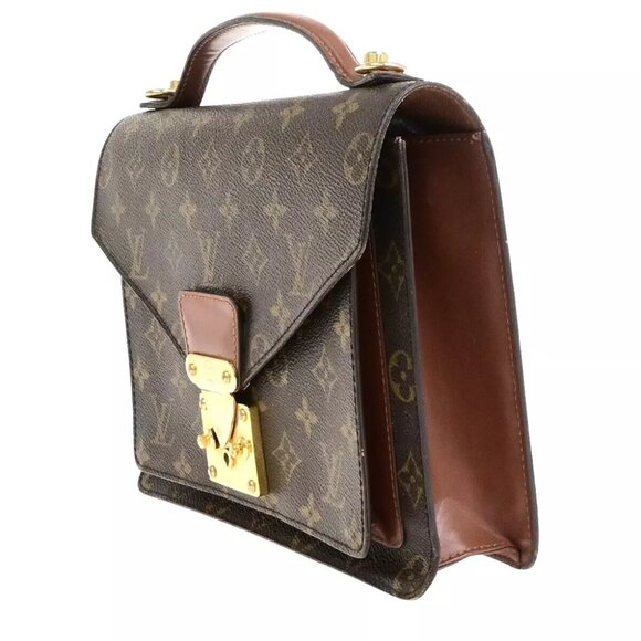 LOUIS VUITTON Monceau 26 Shoulder Hand Bag Monogram Leather Brown - Picture 2 of 14